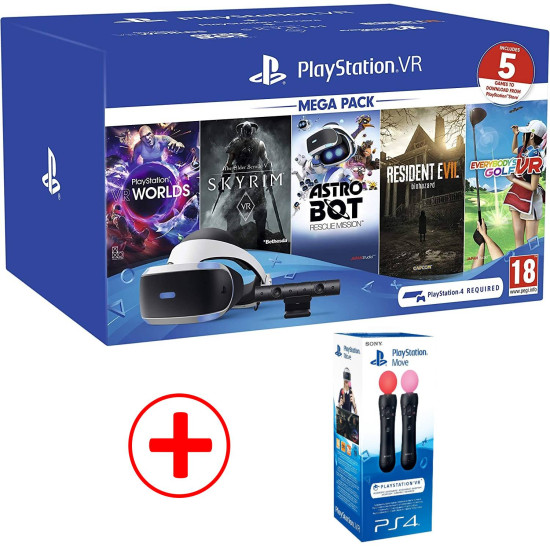 Sony PlayStation VR Mega Pack - 5 Games Bundle + 2 Motion Controller Bundle | PSVR Sony PlayStation VR Mega Pack - 5 Games Bundle + 2 Motion Controller Bundle | PSVR