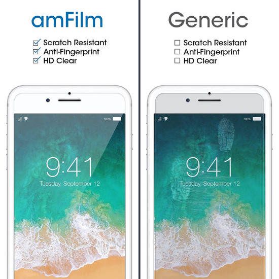 amFilm Glass Screen Protector for iPhone 8 Plus, 7 Plus, 6S Plus, 6 Plus (5.5") (2 Pack) Tempered Glass Screen Protector amFilm Glass Screen Protector for iPhone 8 Plus, 7 Plus, 6S Plus, 6 Plus (5.5") (2 Pack) Tempered Glass Screen Protector